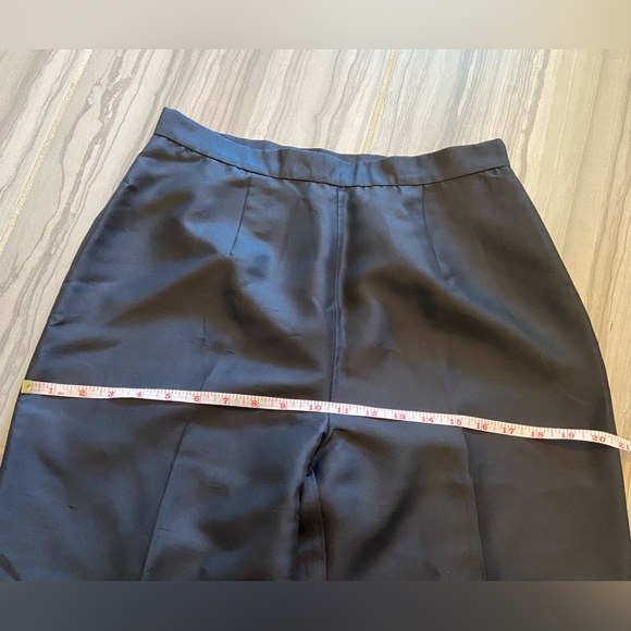 Robbie Bee Black 100% Silk Pants Side Zip w/ ankle slit Size 8 - Picture 6 of 10